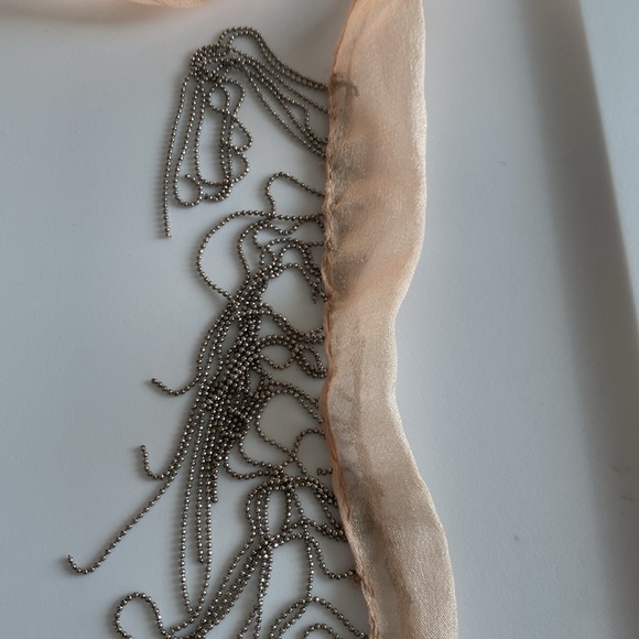 NWT Silk Metal Fringe Scarf - Picture 8 of 11